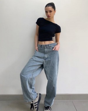 Blugi Motel Rocks Skater Low Rise Dama Albastri Deschis | ACY1769MN