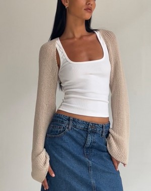 Jumpers Motel Rocks Nobila Shrug Dama Bej | MAZ10091RJ