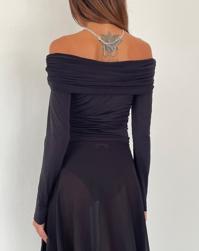 Tricouri Motel Rocks Andi Long Sleeve Bardot Dama Negrii | ZDW5430ZI