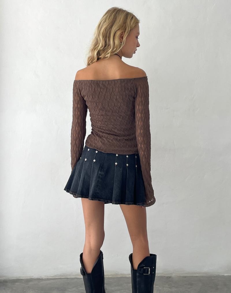 Tricouri Motel Rocks Neira Long Sleeve Bardot Dama Bej | YFZ1366UI