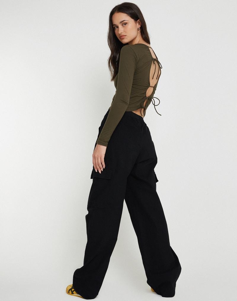 Tricouri Motel Rocks Suratmi Long Sleeve Dama Verzi | ZDI573ZC