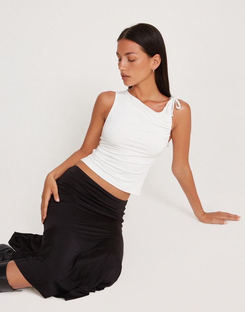 Vesta Motel Rocks Hagne Crop Top Dama Albi | LVG4496BM