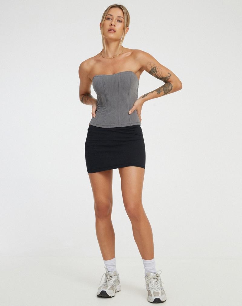 Vesta Motel Rocks Kansa Corset Dama Gri | YZI7521LW