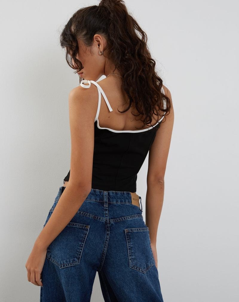Vesta Motel Rocks Kiona Corset Dama Negrii Albi | SMY2727WI