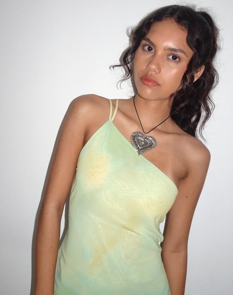 Vesta Motel Rocks Nesrin One Shoulder Longline Dama Galbeni | CJN7021FR
