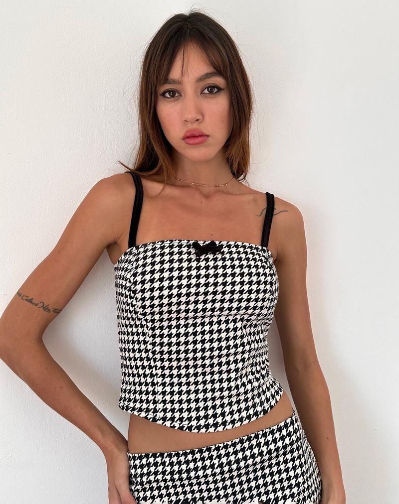Vesta Motel Rocks Shika Corset Dama Negrii Albi | ION4372ZM